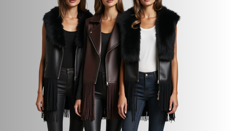 womens leather vest all season fashion