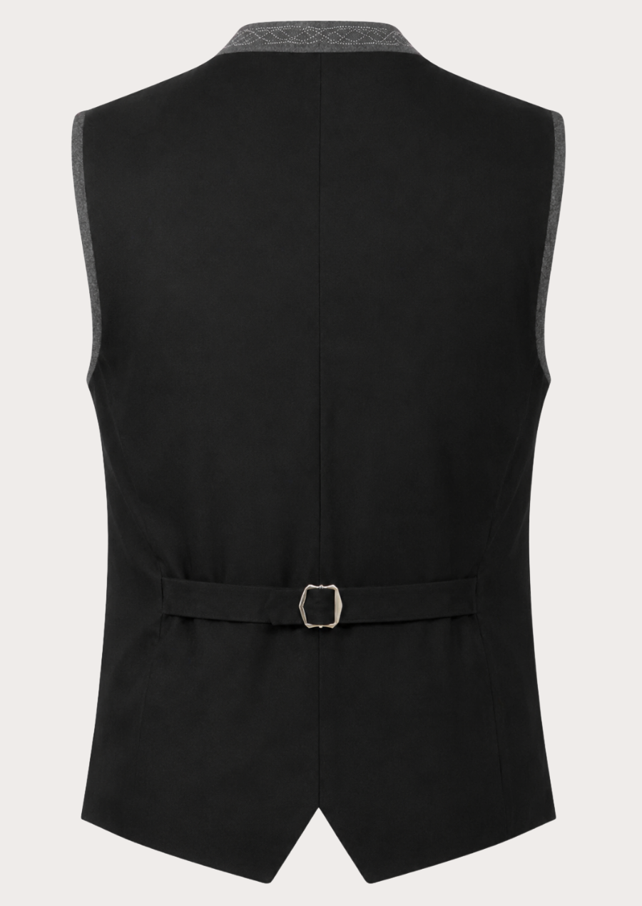 Traditional Embroidery Collar Trachten Vest For Men