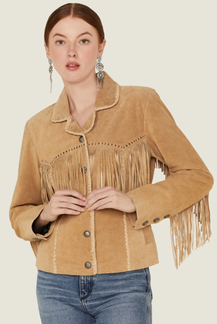 Women's Western Fringe Suede Jacket For Chic Casual Looks