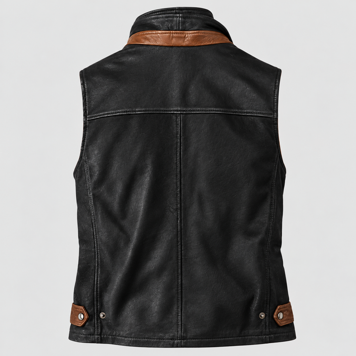 Premium Sheepskin leather Vest With Fur Collar For Men