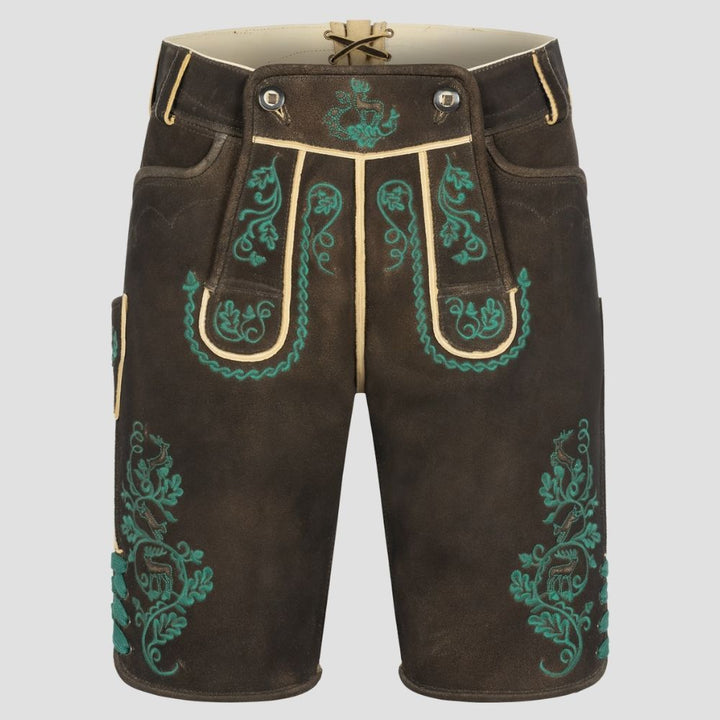 Men's Black lederhosen With Embroidery For Folk Festivals