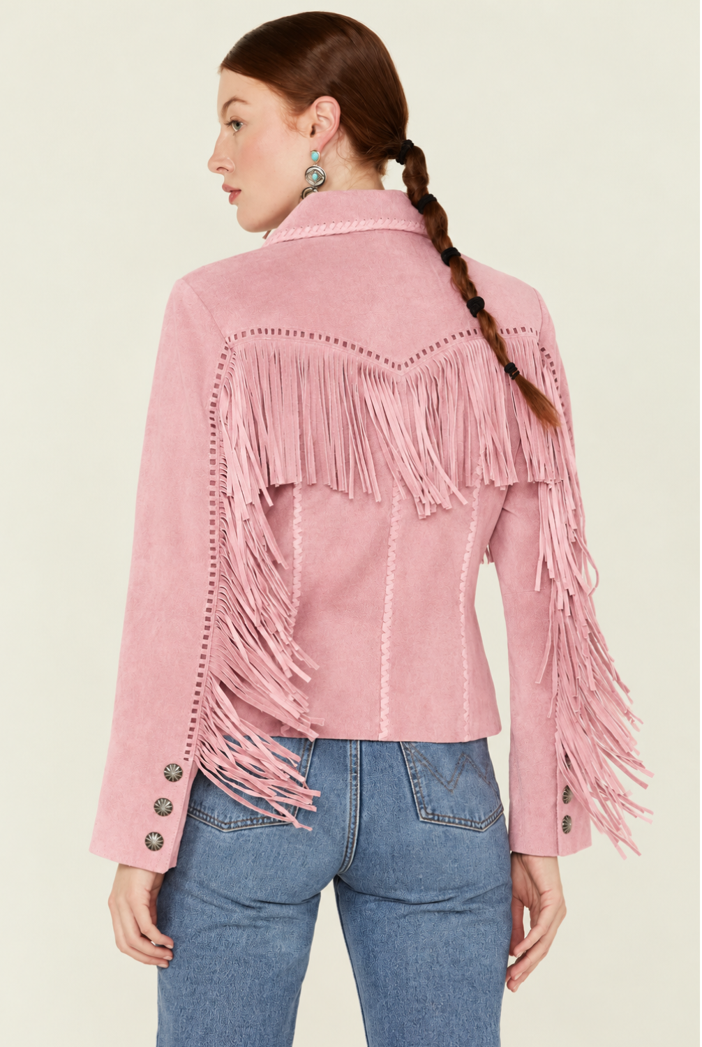 Women's Western Fringe Suede Jacket For Chic Casual Looks