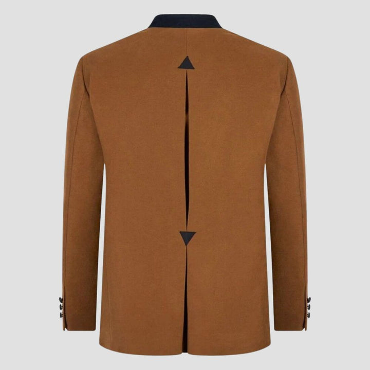 Traditional Bavarian Beige Wool Trachten Jacket For Men