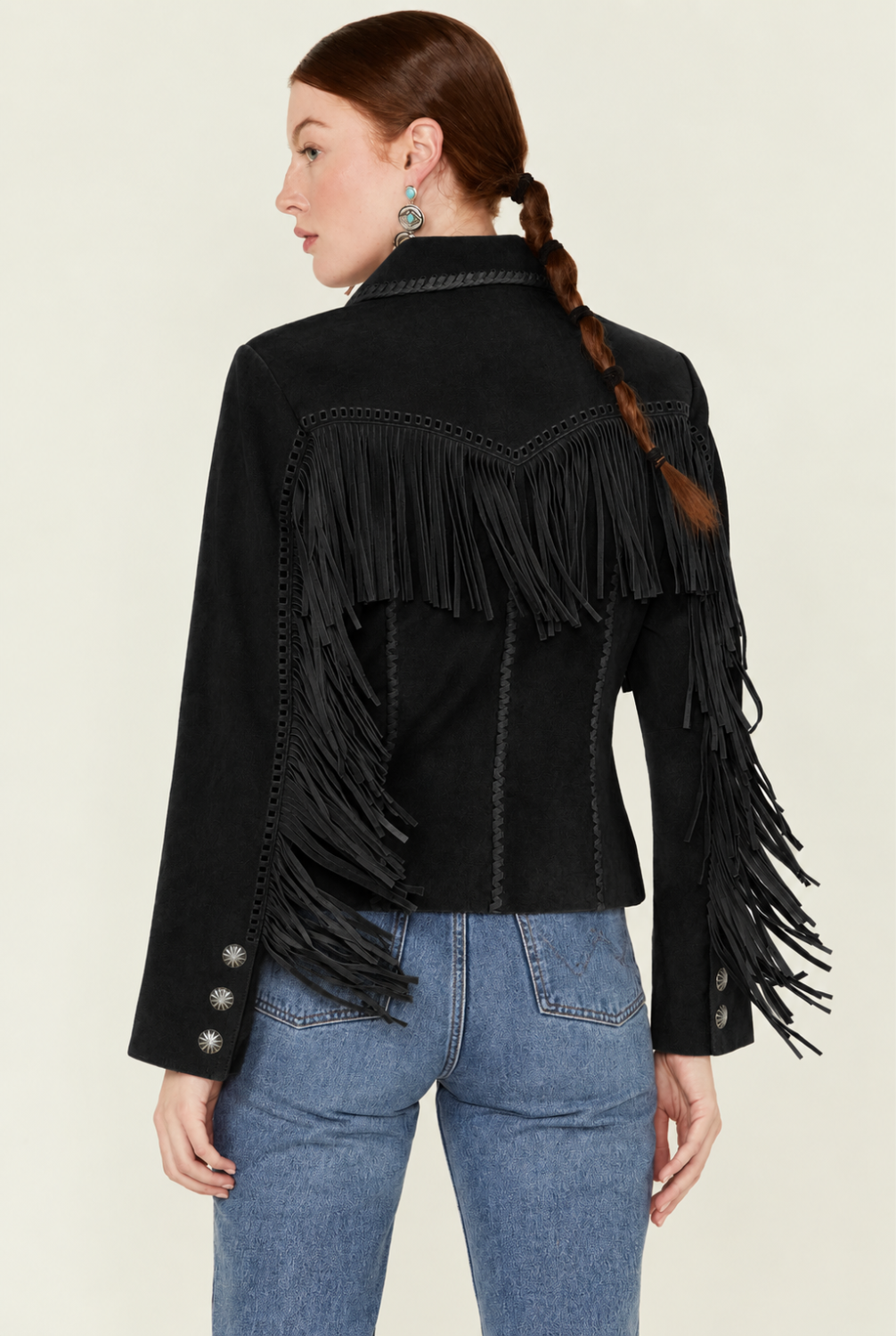 Women's Western Fringe Suede Jacket For Chic Casual Looks