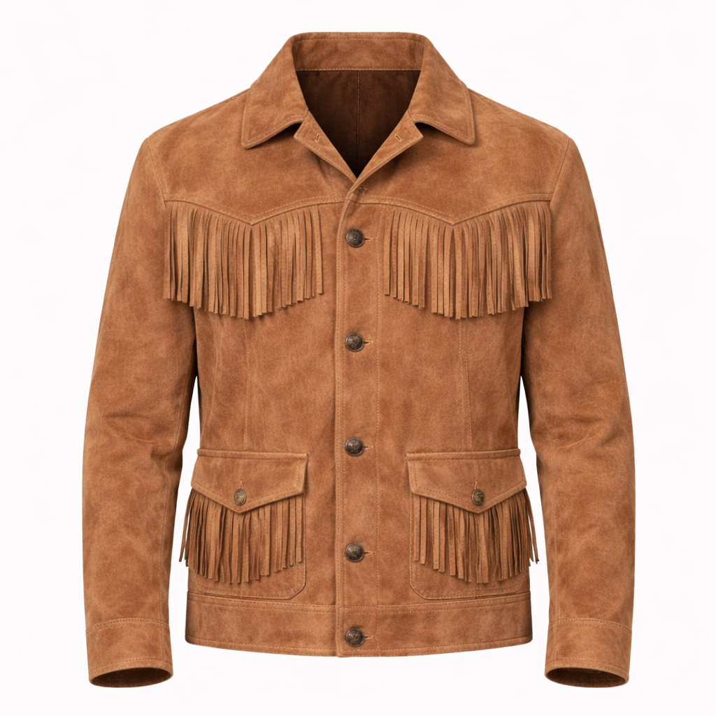 suede western fringe jacket
