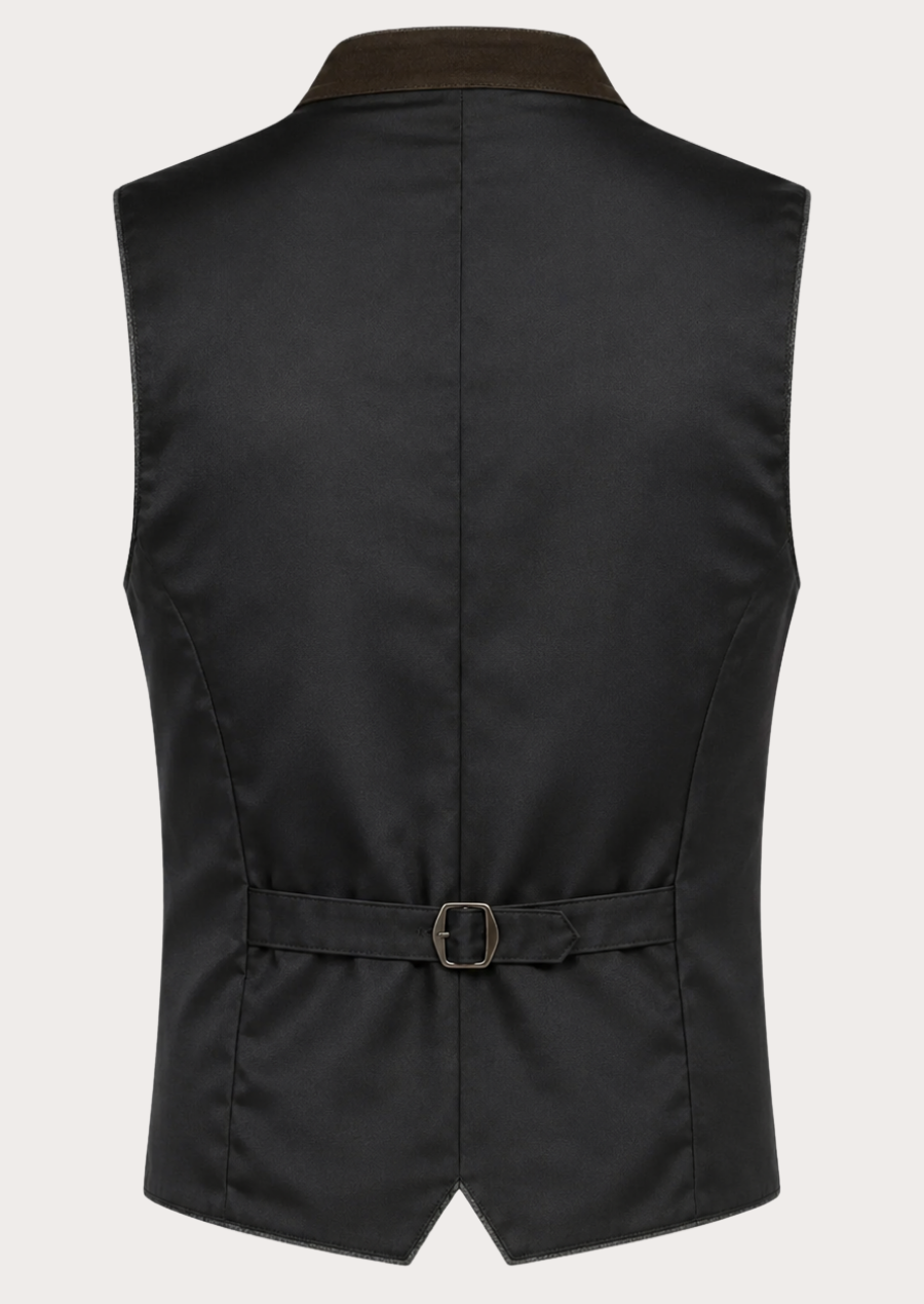 Authentic Alpine-style wool waistcoat for men with comfortable and durable construction