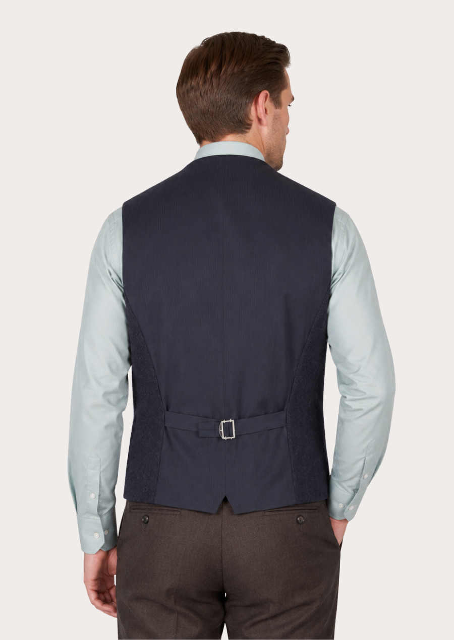 Heritage-inspired Merino wool vest combining timeless craftsmanship with refined comfort