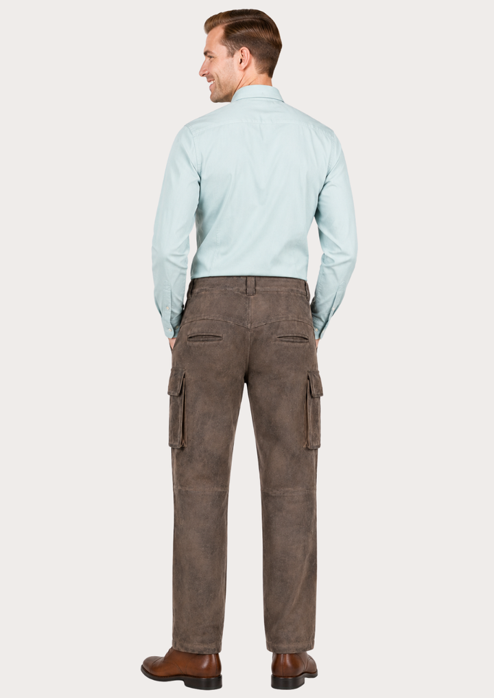 Rustic Alpine-style Lederhosen cargo pants for men with timeless craftsmanship and comfort
