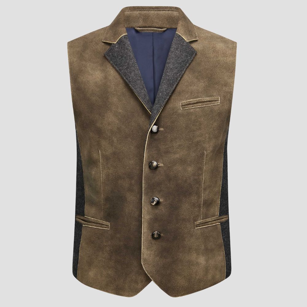 Celebrate Oktoberfest and German heritage in style with this men’s leather vest, offering a classic look with modern flair.