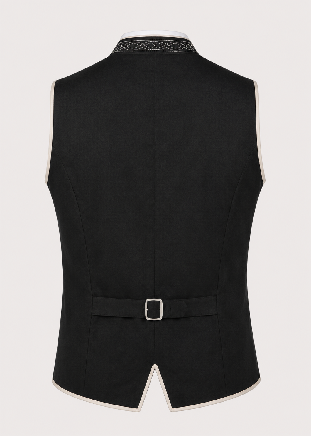 Classic Alpine-style vest with embroidered collar designed for cultural festivals and heritage wear