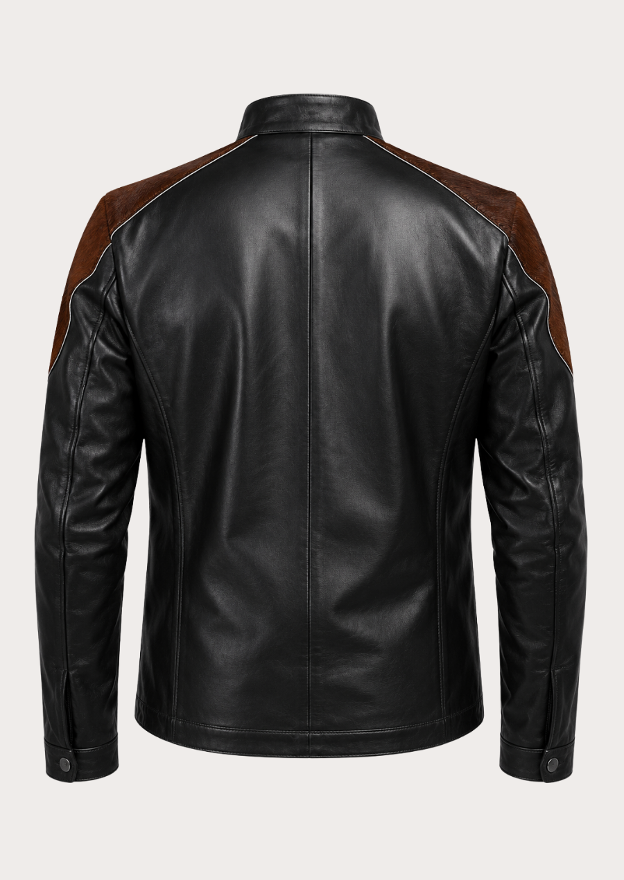 Premium hair on cowhide leather jacket for men with unique texture