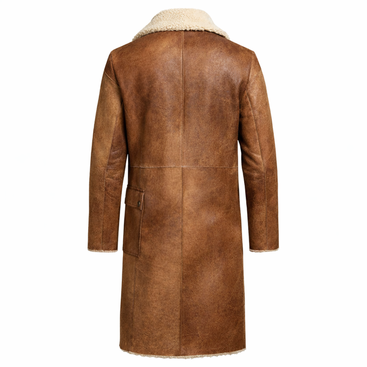 Warm B3 shearling leather bomber coat for men winter wear