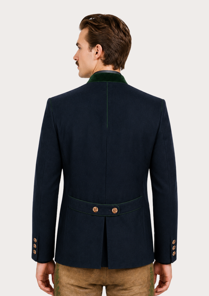 Elegant navy Trachten jacket designed for weddings, festivals, and formal occasions