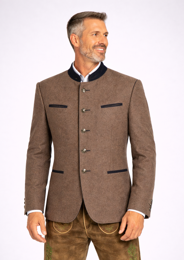 Men's Bavarian Trachten coat with traditional German embroidery, wool fabric and authentic Oktoberfest styling