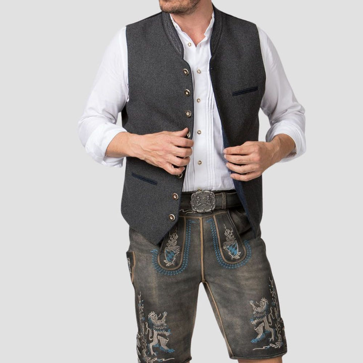 Elevate your formal wear with this Bavarian Trachten vest, designed for sophistication and timeless style.