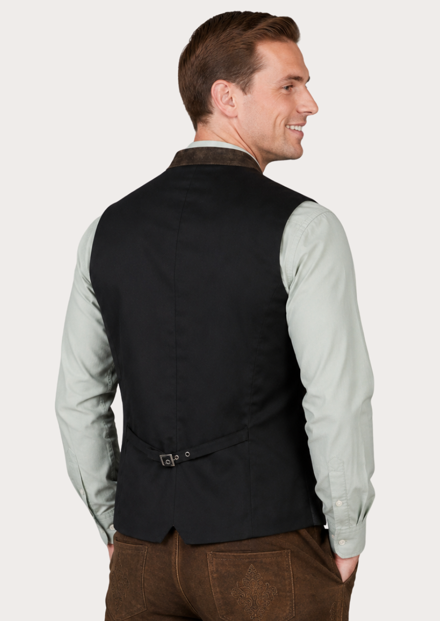 Authentic Bavarian vest for men crafted with classic Alpine-inspired details