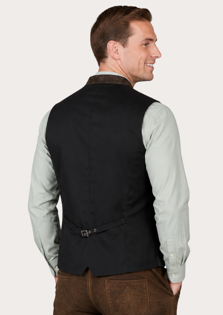 Authentic Bavarian vest for men crafted with classic Alpine-inspired details