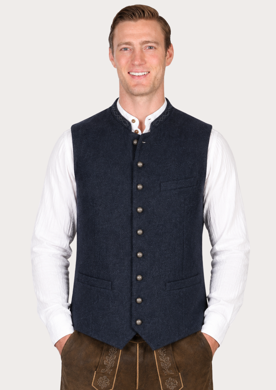 Traditional Bavarian Trachten vest crafted with authentic Alpine heritage styling