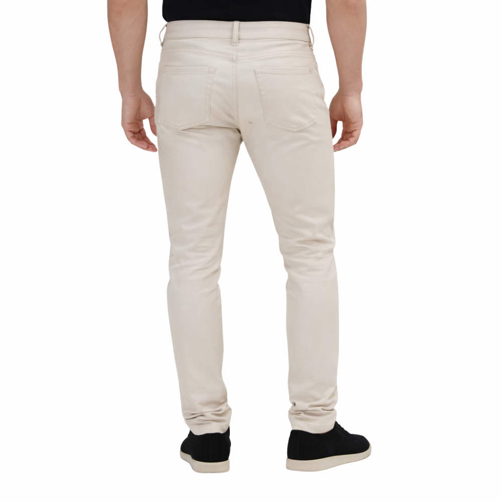 Fashionable men’s beige leather pants for versatile outfits