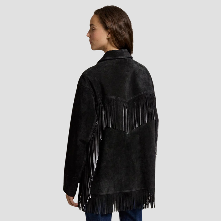 Make a statement with the best women’s Western leather jacket with fringes for fall. The luxurious leather and playful fringe detailing create the ultimate fall style with Western vibes.