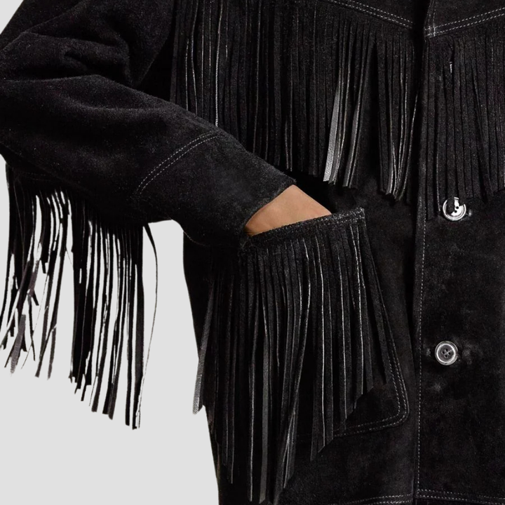 Shop the best women’s Western leather jacket with fringes for fall wear. The fringe accents and premium leather ensure you stay stylish and warm as the season changes.