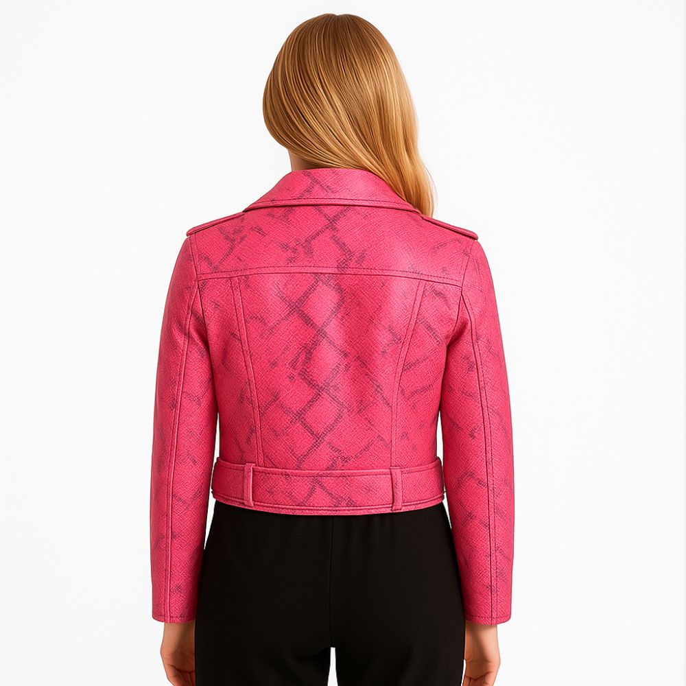 women snakeskin leather jacket