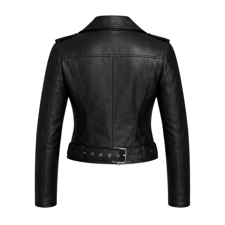 women leather biker jacket