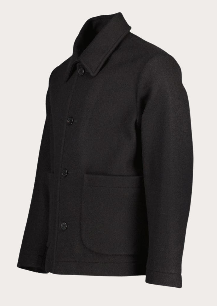 Classic black Loden wool jacket for men inspired by authentic Austrian fashion