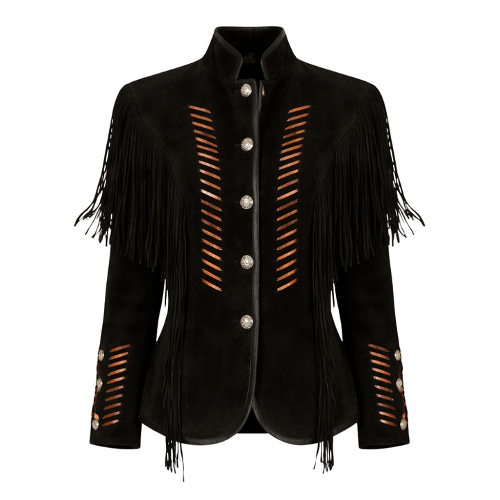 Black suede western jacket with classic western styling