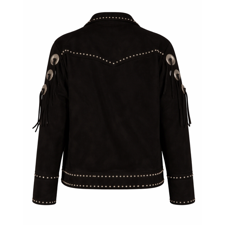 Black suede cowgirl jacket with authentic western design