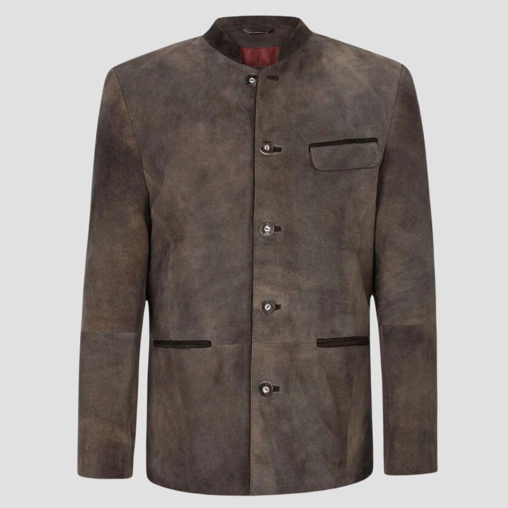 Suede Leather Bavarian Heritage Coat for Men