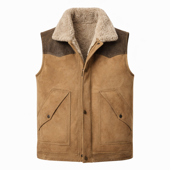 men brown suede vest for men
