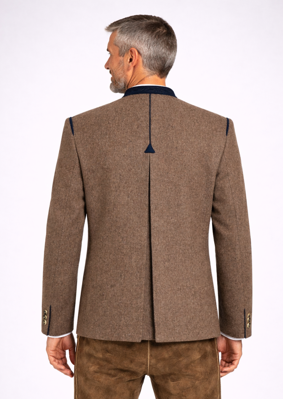 Men wearing Bavarian Trachten coat at Oktoberfest – authentic German traditional outerwear 