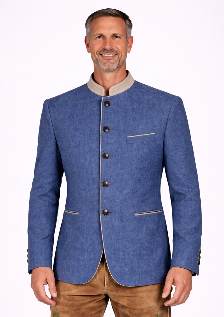 lue traditional Trachten coat for Oktoberfest – authentic German Bavarian outerwear
