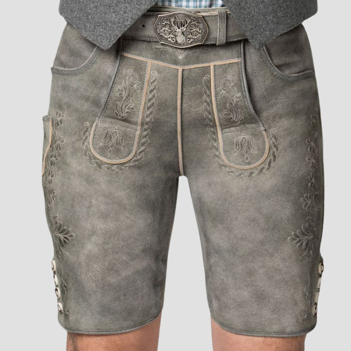 Add a touch of elegance to your wedding or celebration with these stylish men’s suede Lederhosen, designed for special occasions.