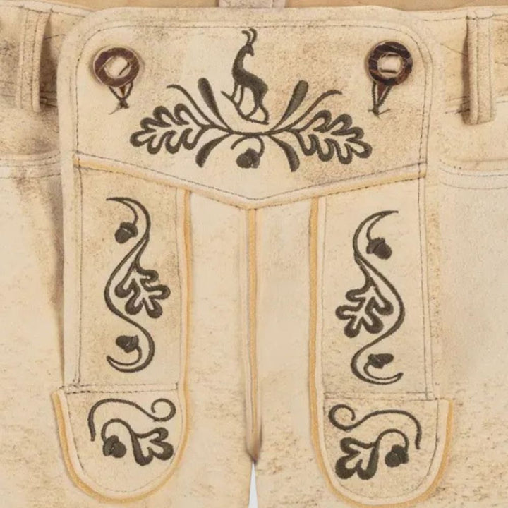 Celebrate Oktoberfest in style with these comfortable Lederhosen, complete with suspenders for a secure and classic fit.