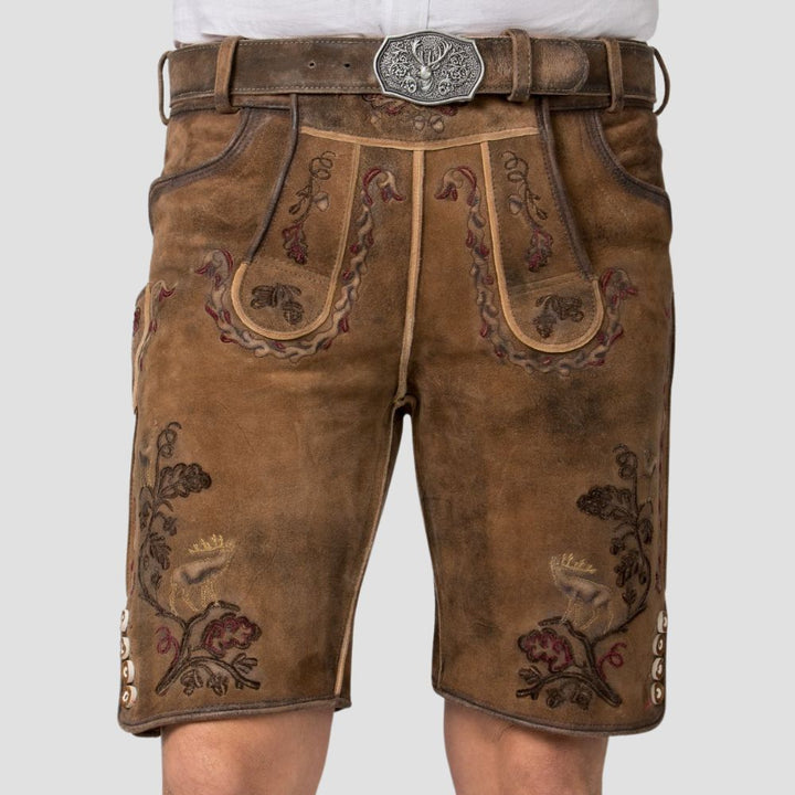 Celebrate German heritage with these beautifully embroidered men’s Lederhosen, perfect for cultural festivals and traditional events.