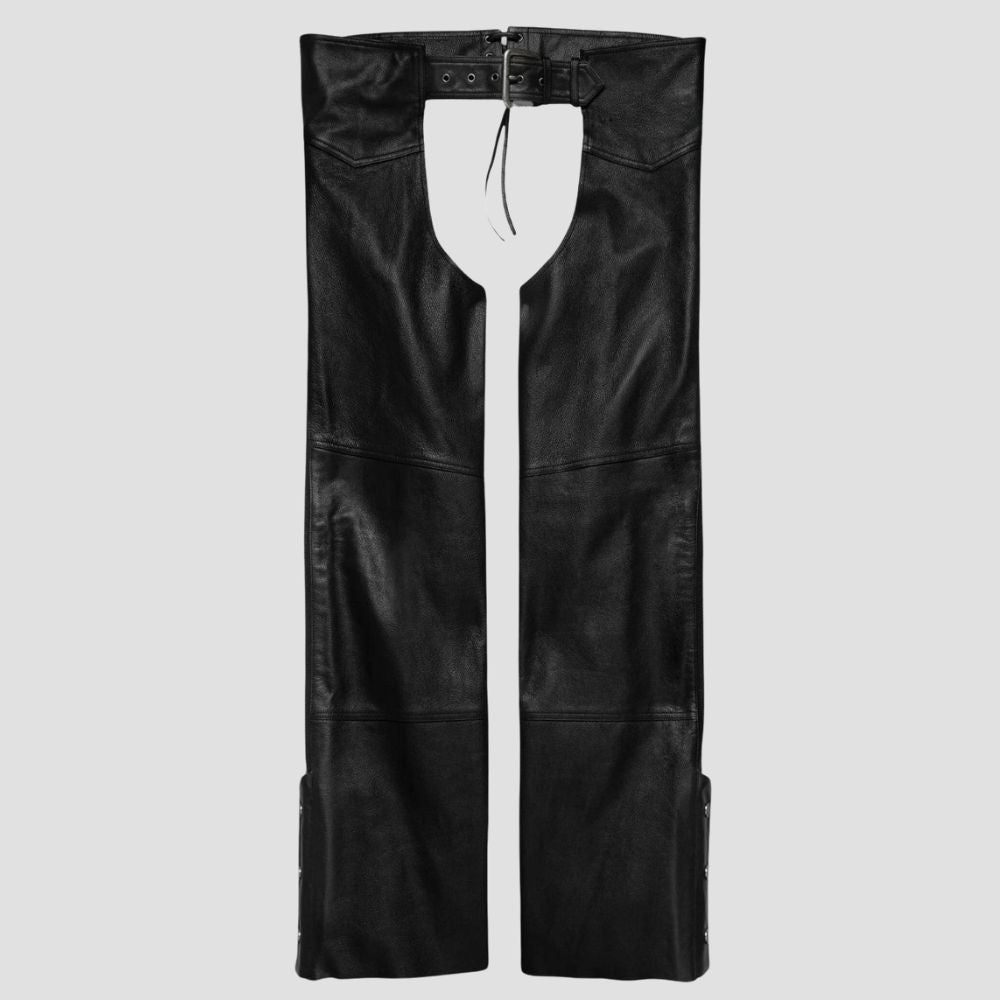 Crafted for both rugged durability and fashionable flair, these leather chaps are perfect for any tough ride.