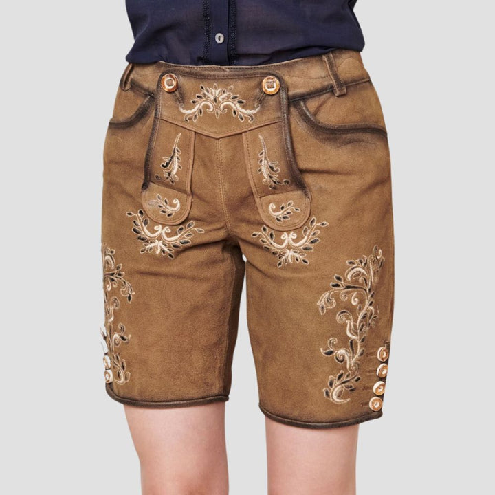 Invest in quality with these women’s long-lasting authentic lederhosen. Made from premium materials, they offer durability and timeless Bavarian style for cultural events.