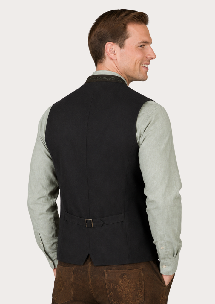 Traditional Alpine-style Trachten vest combining elegance and heritage appeal