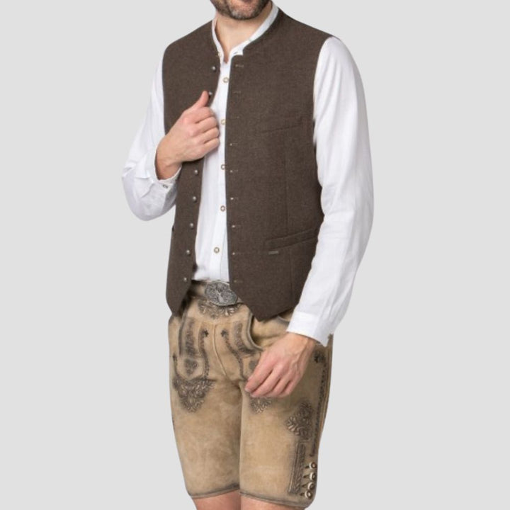 Bring a cultural touch to your next event with this classic men’s Trachten vest, combining heritage style and modern elegance.