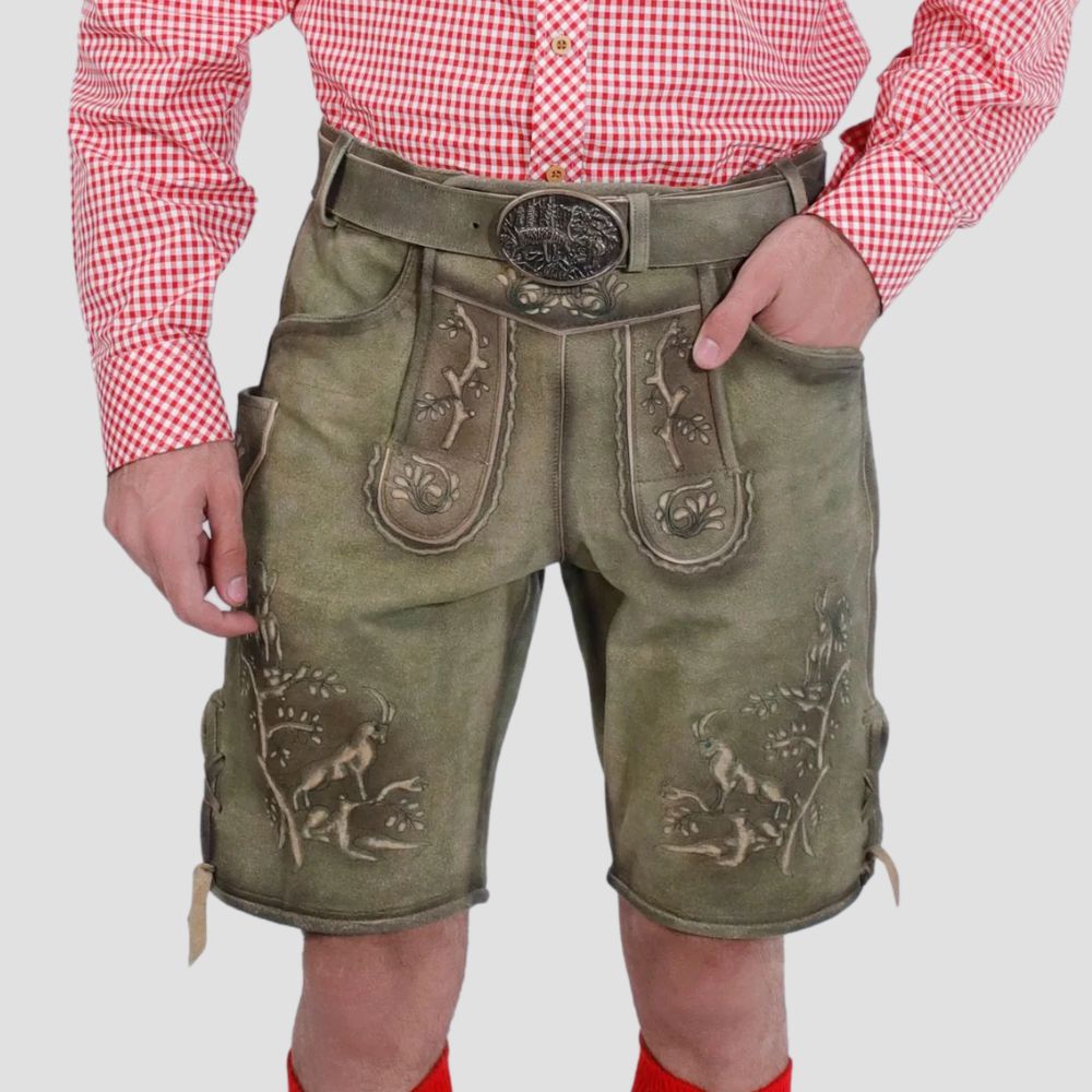 Experience comfort and style at Bavarian events with these embroidered Lederhosen, designed for traditional celebrations.