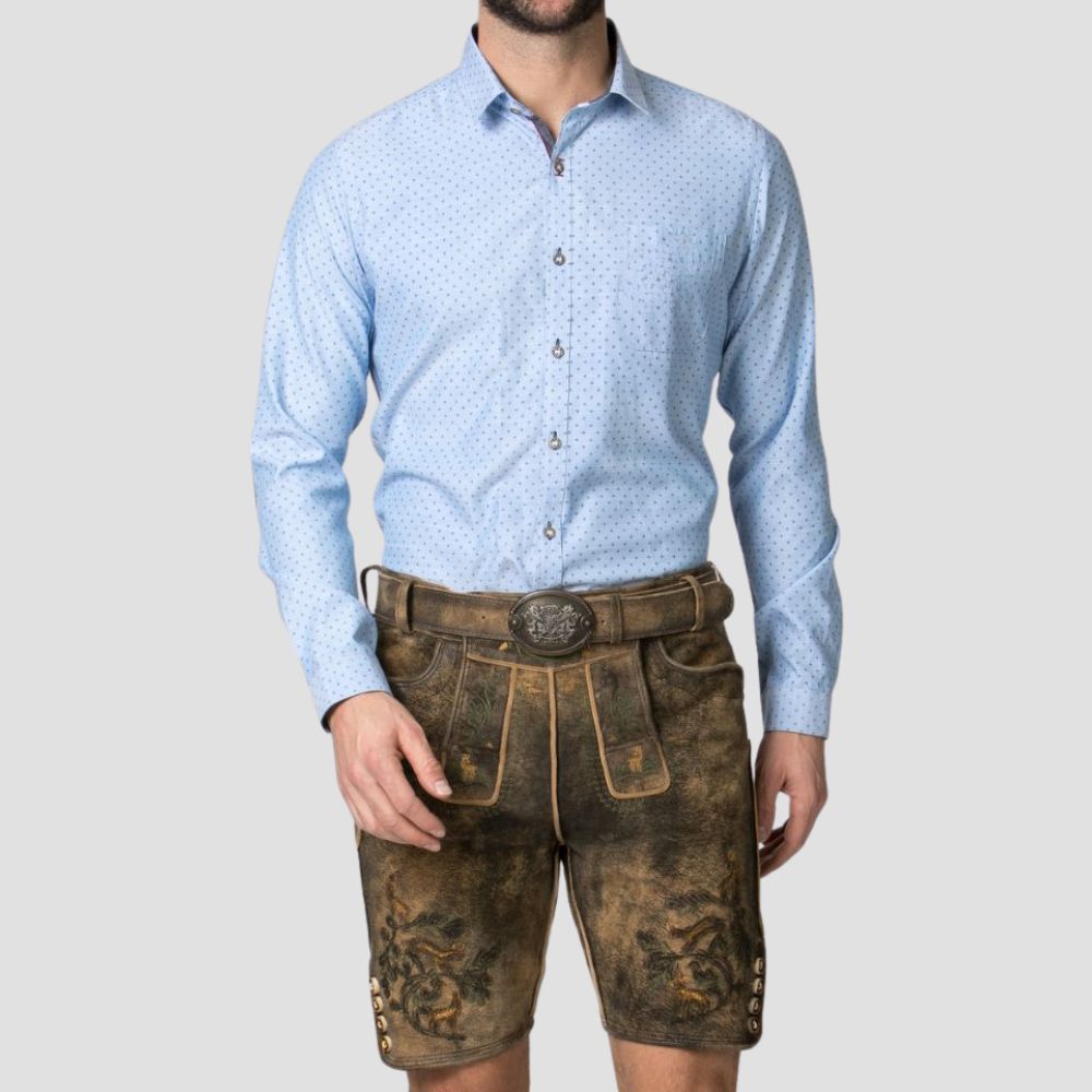 Celebrate Oktoberfest and cultural events with comfort and style in these men’s Lederhose, designed for all-day wear.