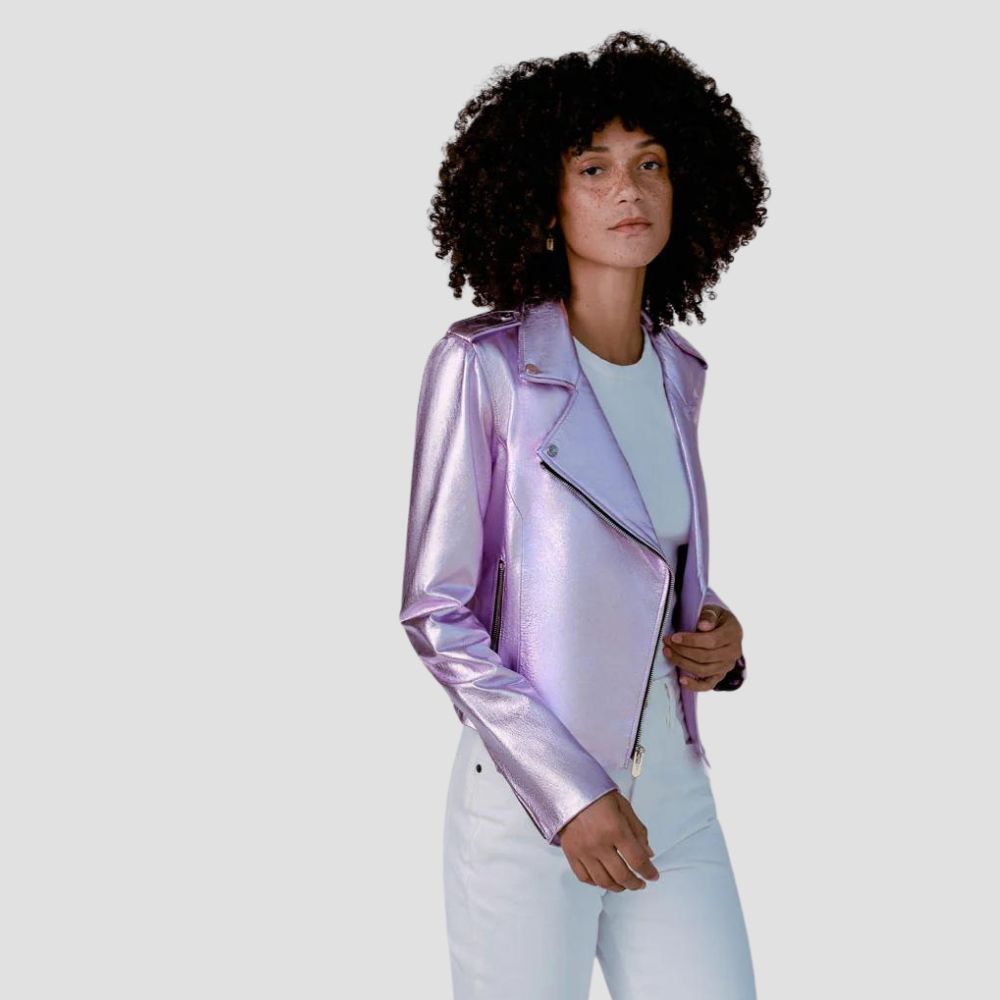 Metallic Leather jackets for Women Lyst