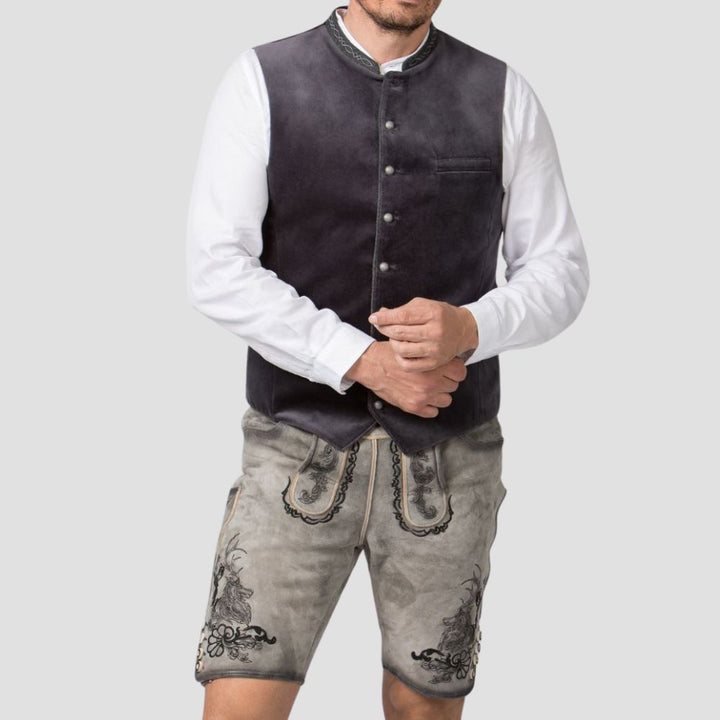 Celebrate Oktoberfest in style with this custom men’s Trachten vest, tailored for the perfect fit and a unique look