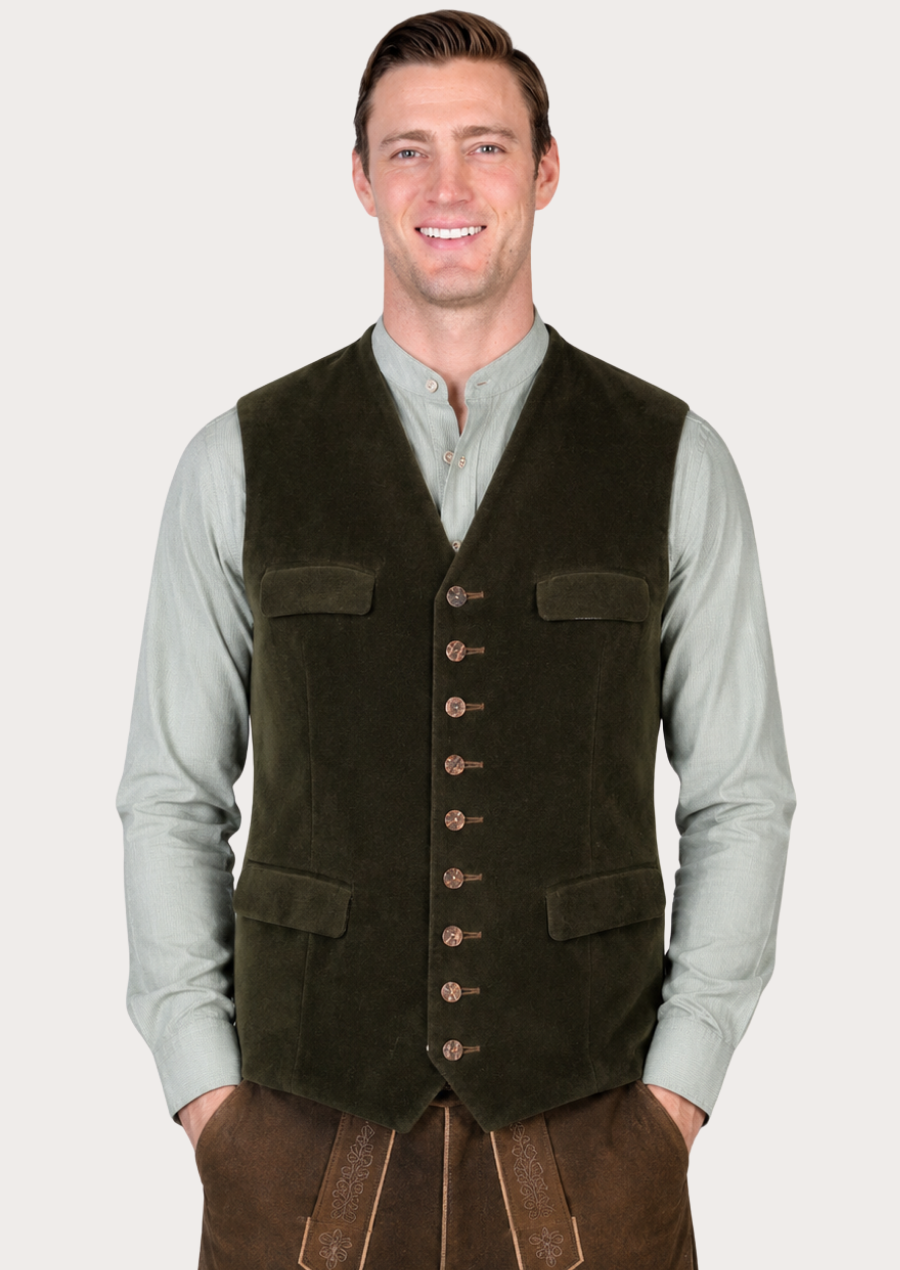 Custom men's Trachten vest tailored for Oktoberfest and Bavarian events