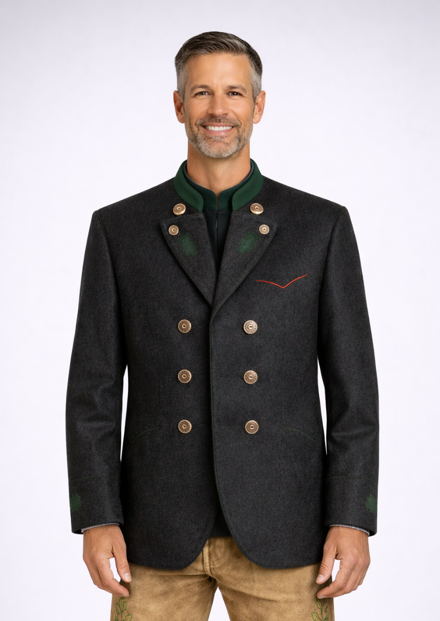 Double-breasted traditional Trachten coat with classic Bavarian style