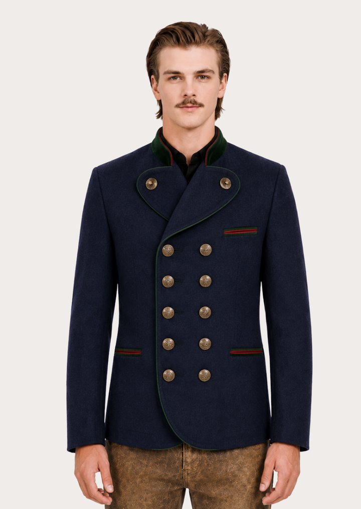 Edward Navy Heritage Austrian Trachten jacket for men with classic Alpine styling