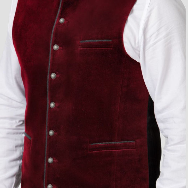 Showcase your style at Oktoberfest with this elegant Bavarian Trachten vest, blending timeless tradition with modern flair.