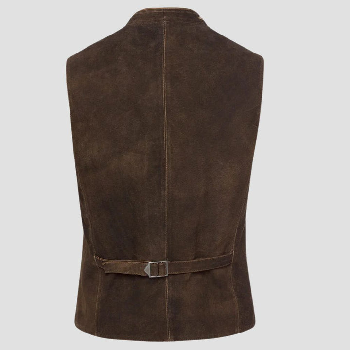 Designed for tradition and modern appeal, this suede leather vest is ideal for German festivals and special occasions.